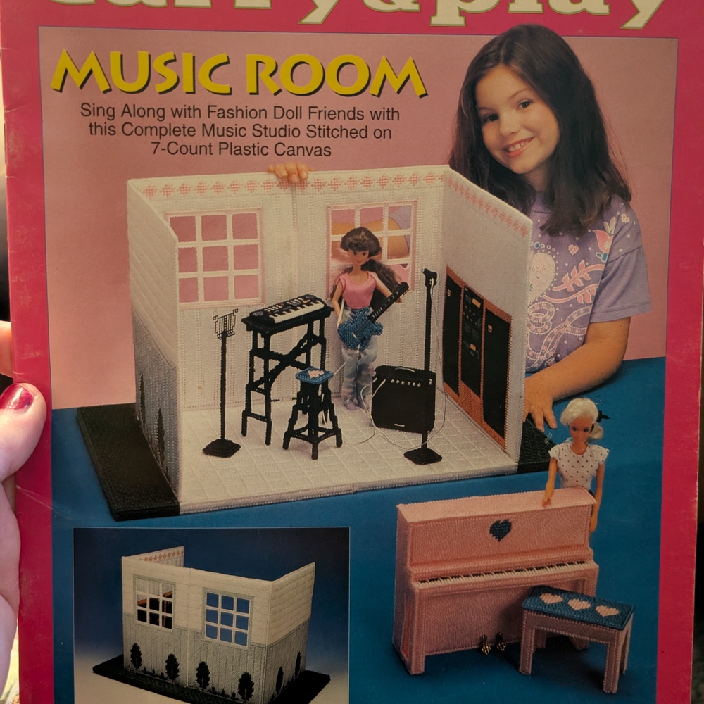 Doll Music Studio Playset with Pink and White Design